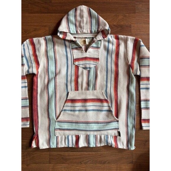Earth Ragz Recycled Fibers Cotton Blend Hoodie Hooded Jacket Baja Drug Rug XL - Picture 2 of 10